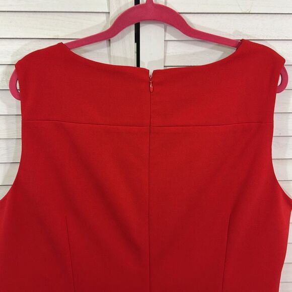 Calvin Klein Sheath Dress Size 20W Red Sunburst Sleeveless - Picture 6 of 8